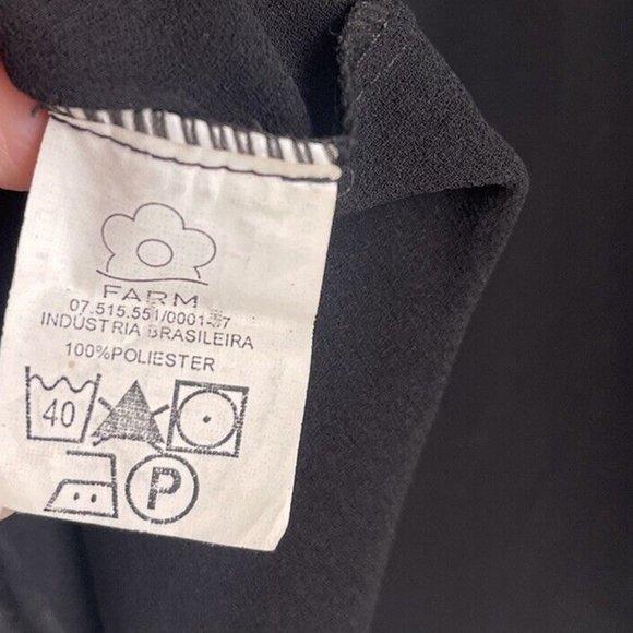 Farm Rio Black Sheer Embellished Cross Cropped Tank Sleeveless Women's - Picture 7 of 7